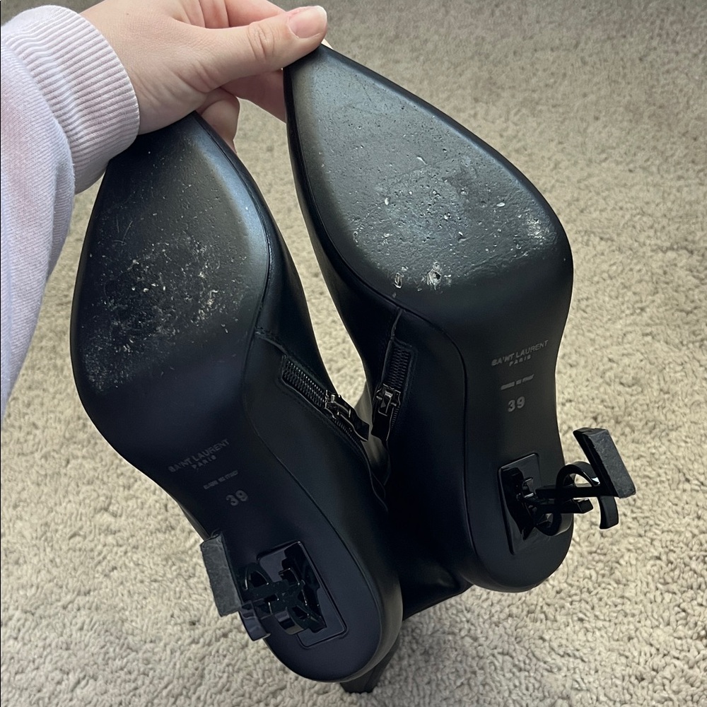 Yves Saint Laurent Black Heeled Boots - Picture 2 of 7